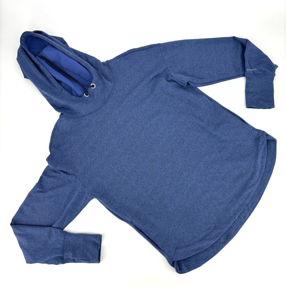 Danskin Navy Heather Long Sleeve Lightweight Hoodie, Small